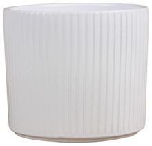 Potteskjuler Pillar Stripes hvid Ø17 cm